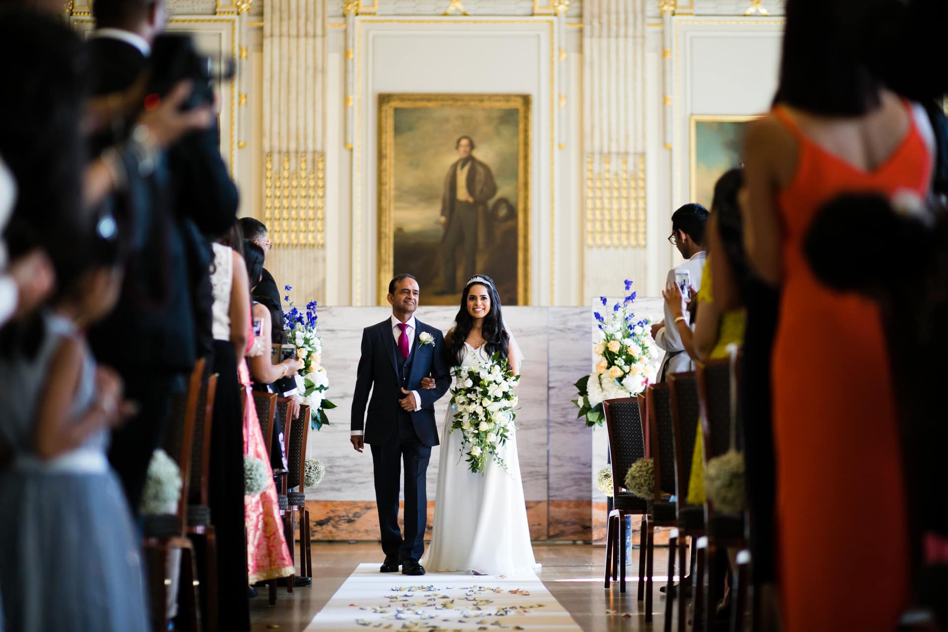 Bride walking down the isle with her father