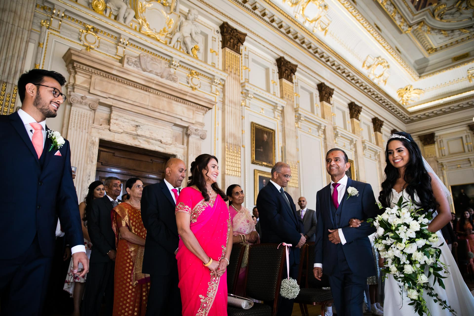 Bride walking down the isle with her father