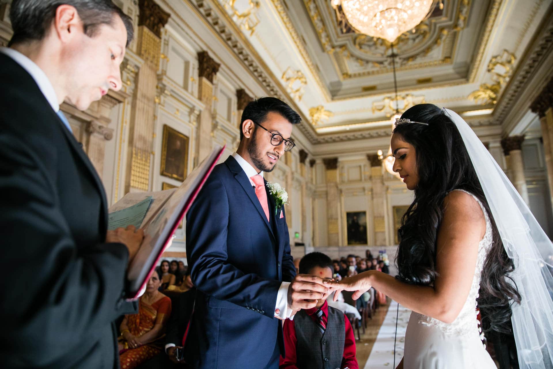 Civil wedding ceremony at One Great George Street , London