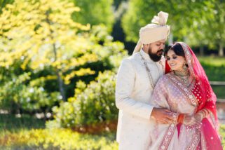 Asian wedding portrait at Oshwal centre