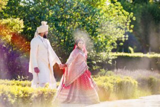 Asian wedding portrait at Oshwal centre
