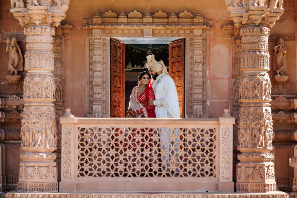 Asian wedding portrait at Oshwal centre