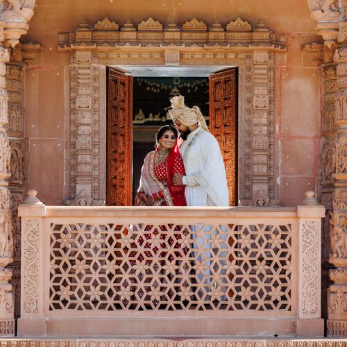 Asian wedding portrait at Oshwal centre