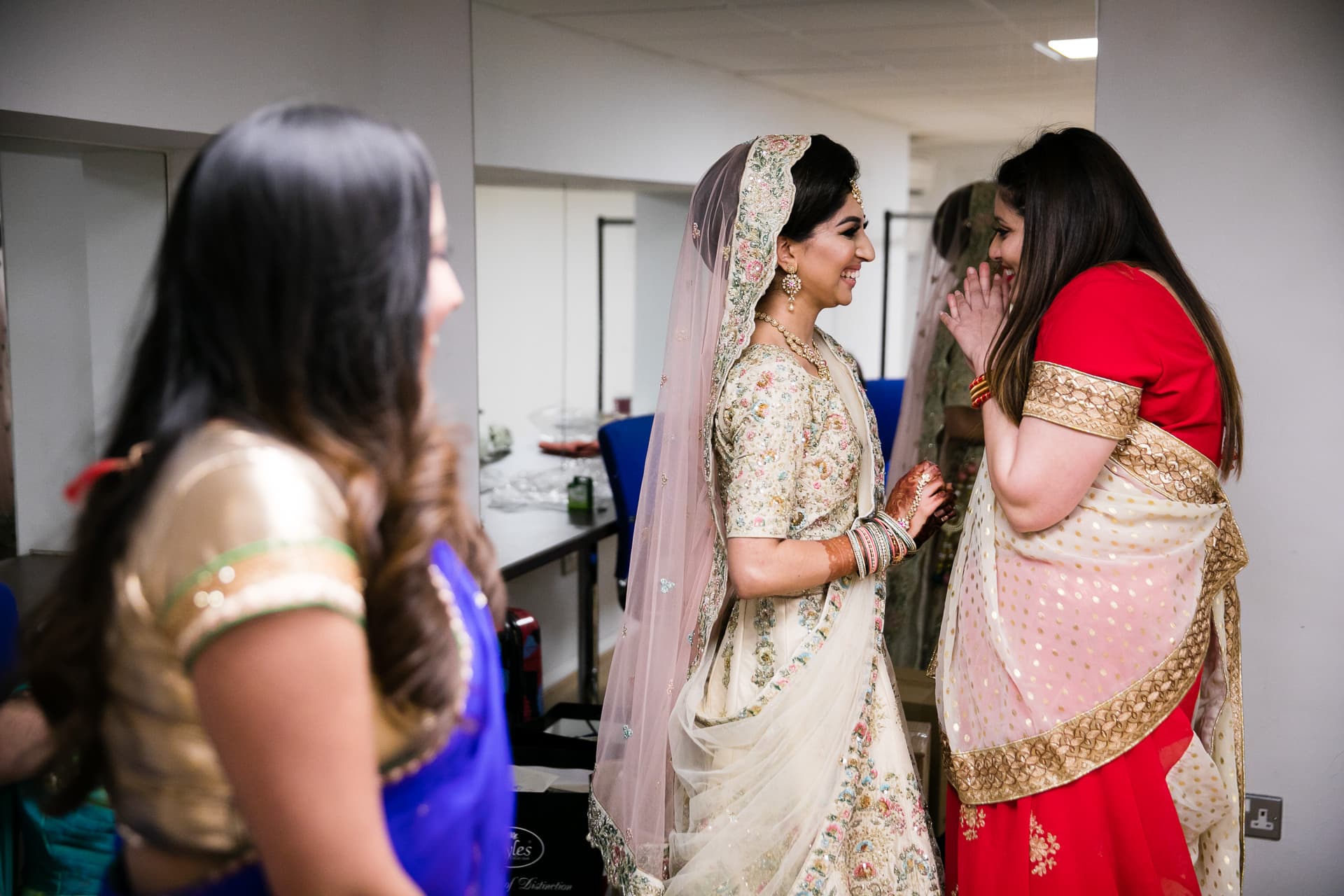 bride with friends