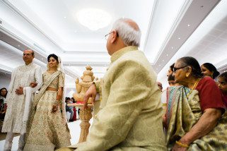 Bride walking down the isle