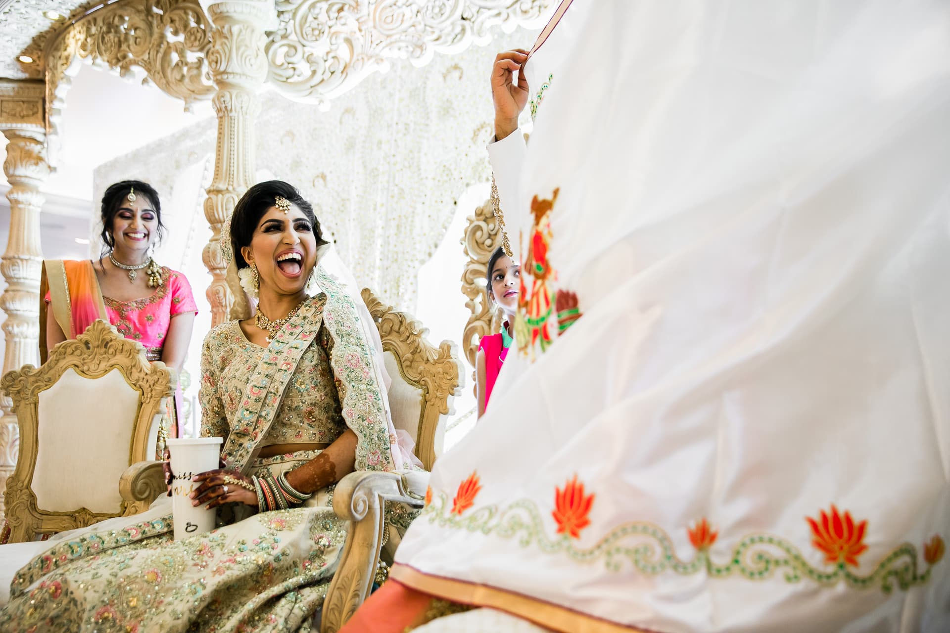 bride laughing 