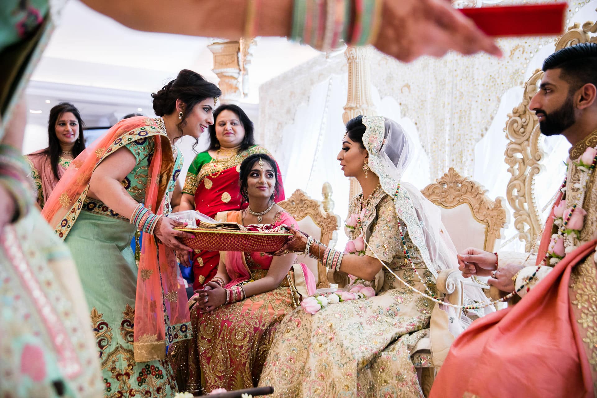 Groom's family giving gifts