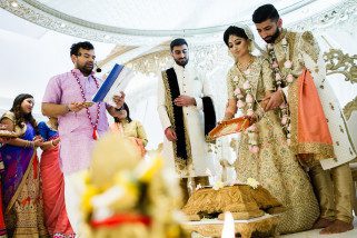 Phera ceremony during Hindu Gujarati wedding