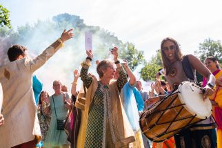 Hindu wedding groom procession