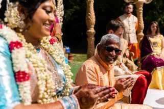 Father of the bride smiling