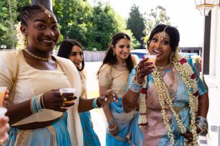 Bride and bridesmaids
