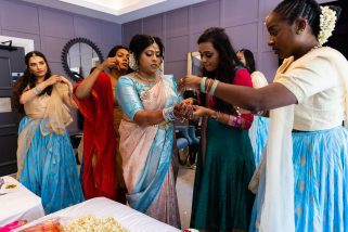 Asian wedding bride getting ready