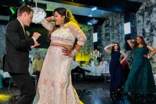 Flash mob dance at wedding reception