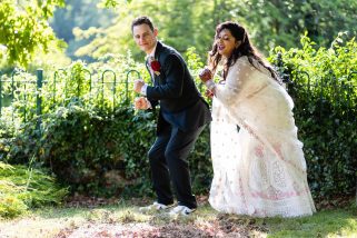 Fun wedding portrait