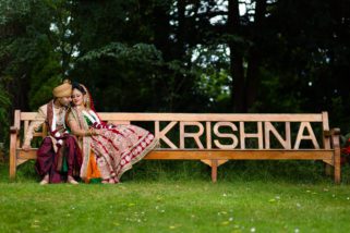 Wedding portrait at Hare Krishna Mandir