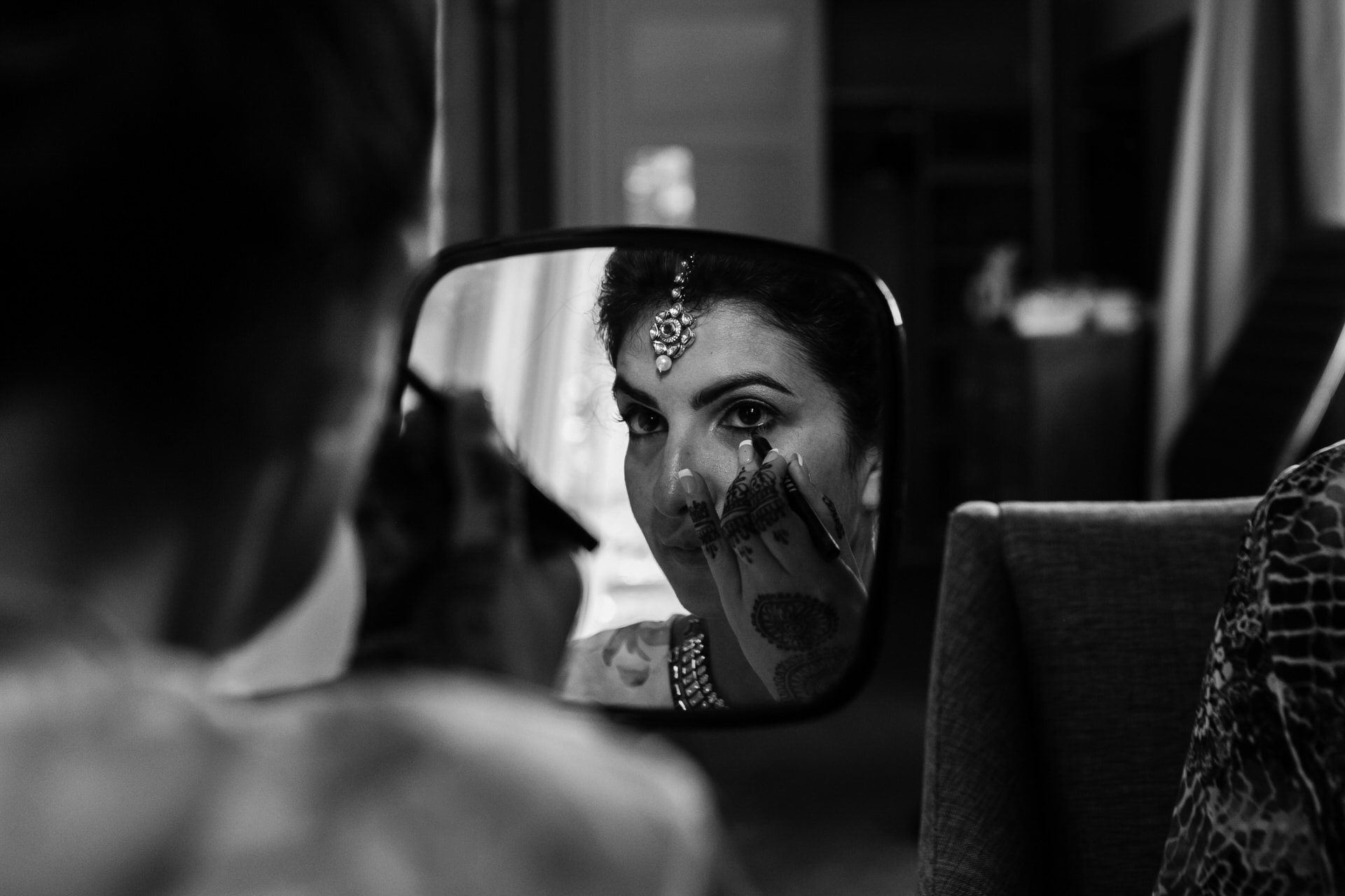 Asian bride getting ready for wedding day