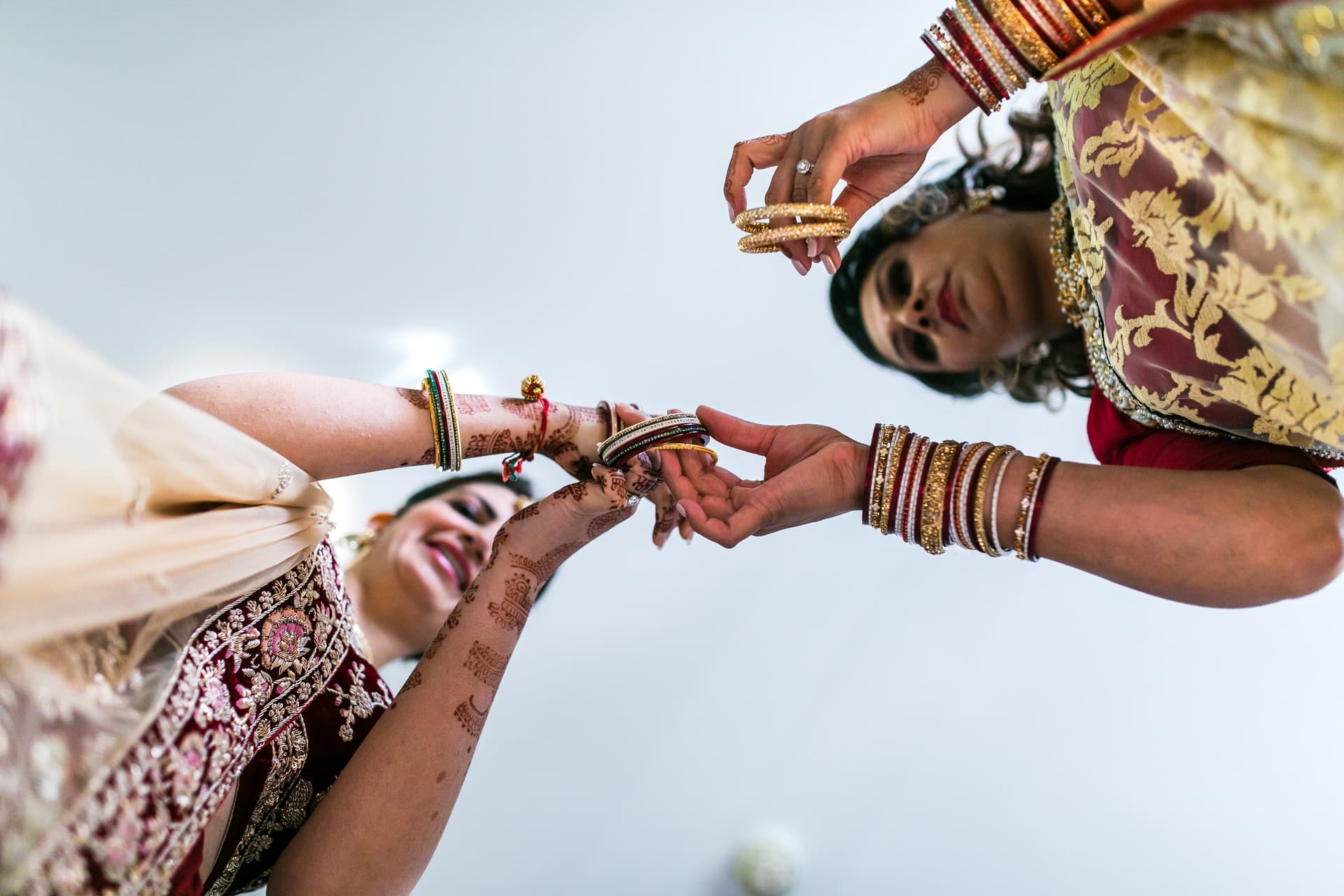 Asian bride getting ready for wedding day