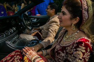 Bride and Groom holding hands