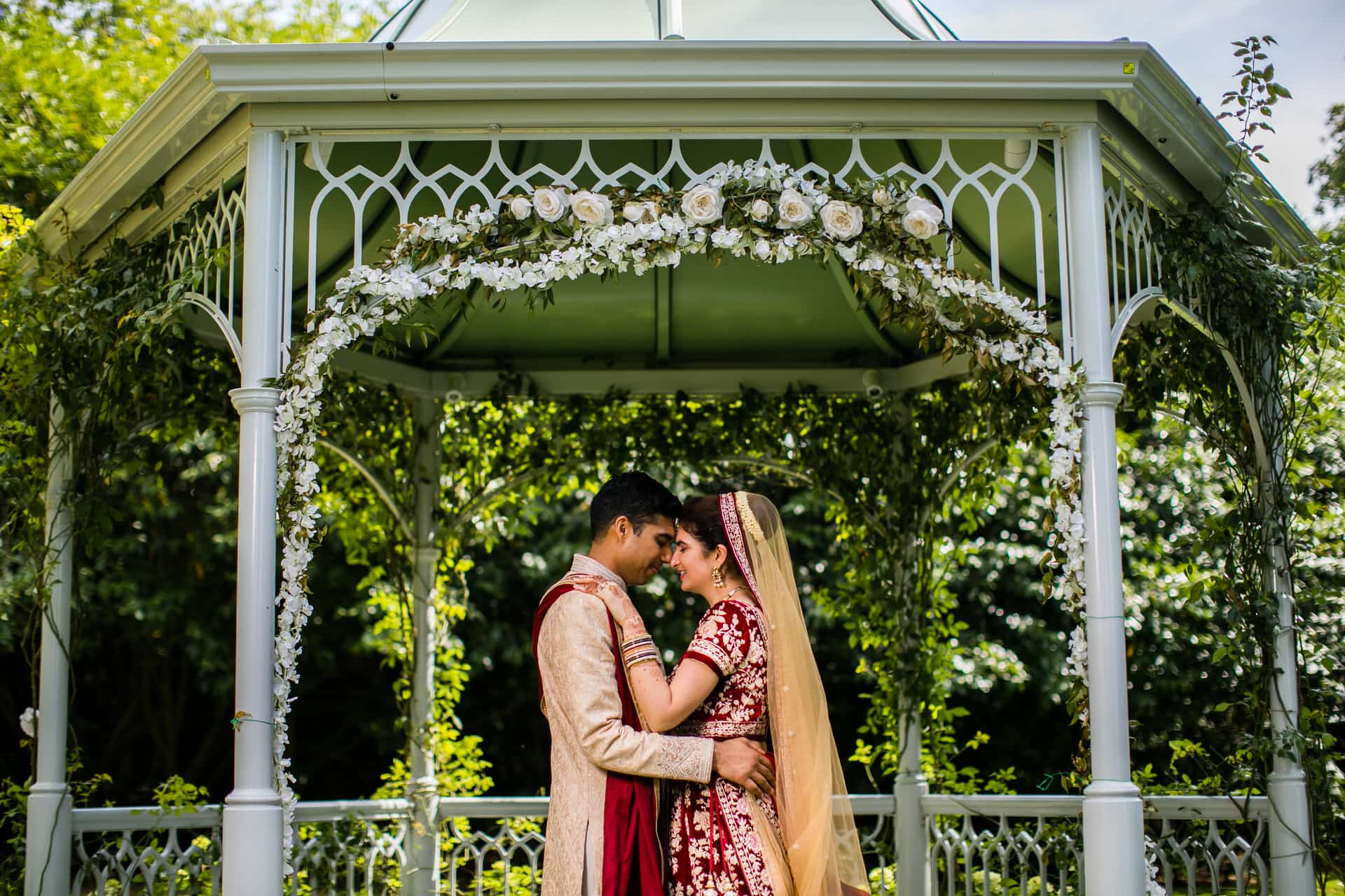 Asian wedding couple portrait