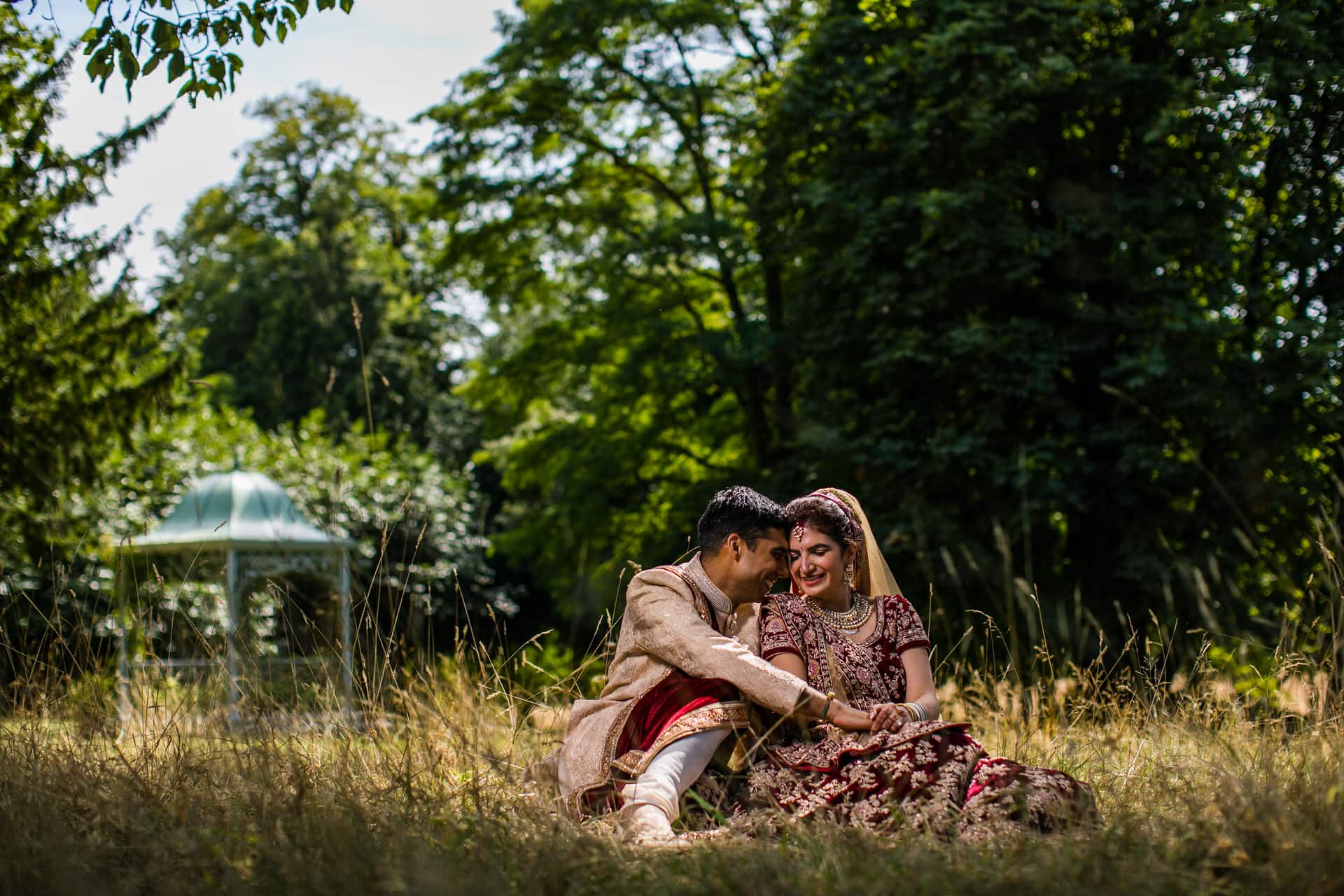 Asian wedding couple portrait