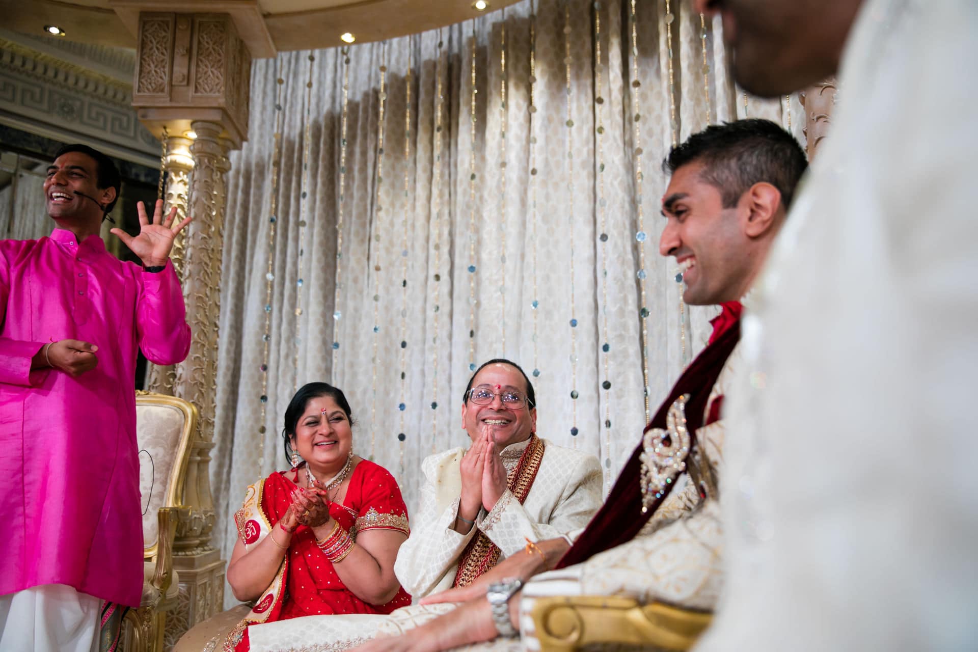 Bride's parents during wedding ceremony