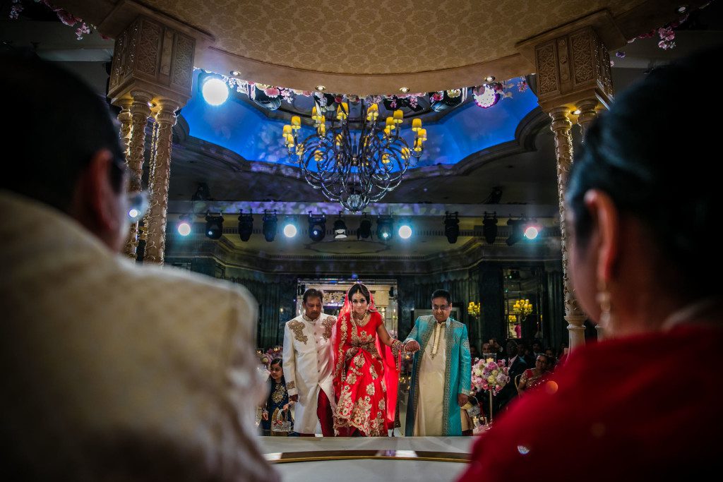 Asian Wedding Bride's entrance into the mandap