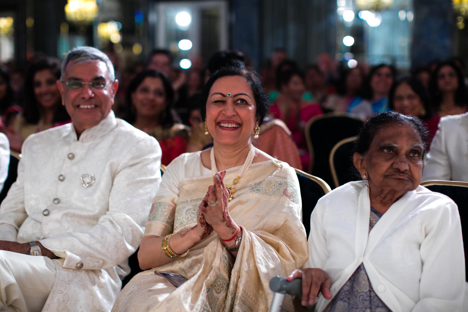 Mother of the groom winking