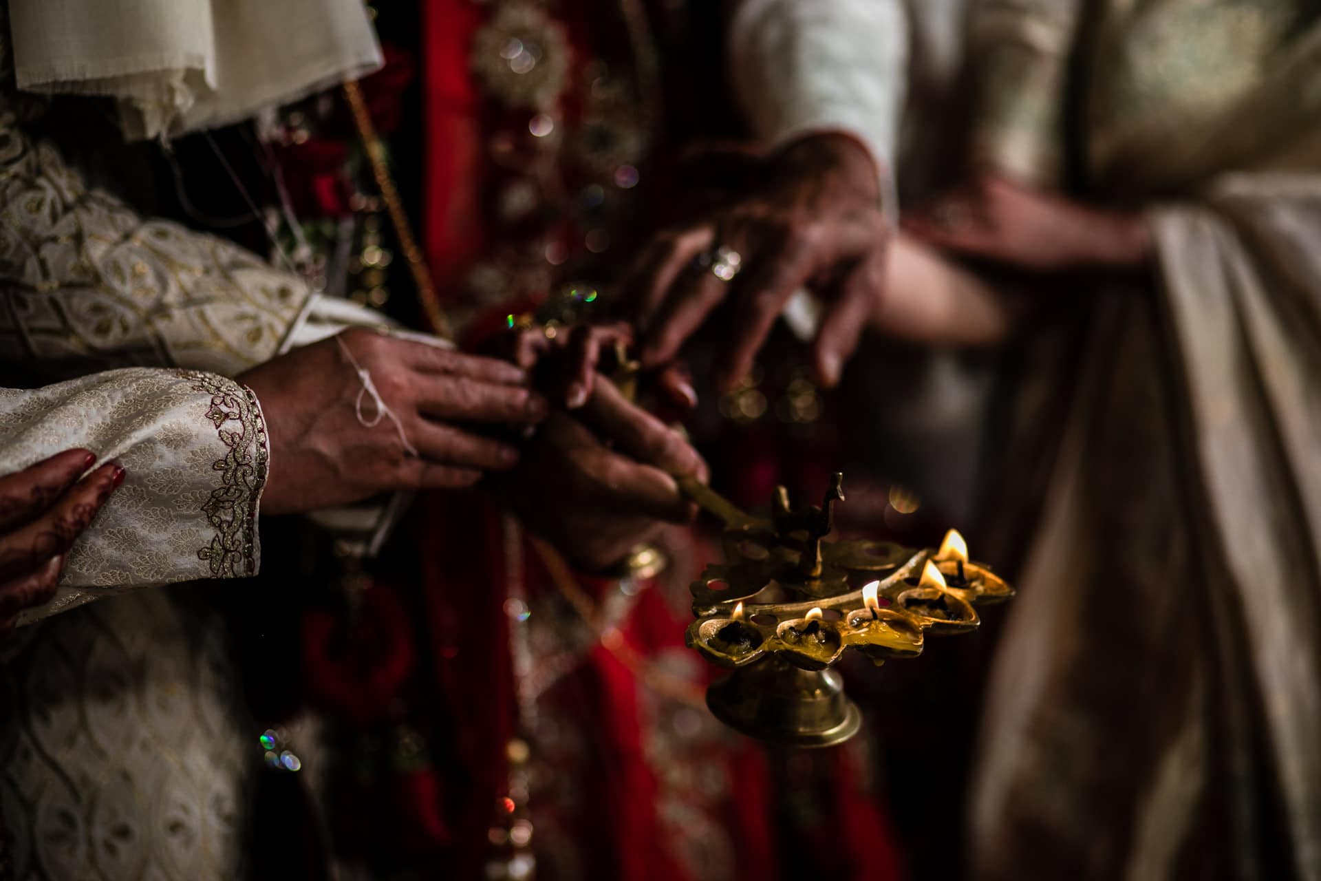 Aarti ceremony during Hindu Wedding