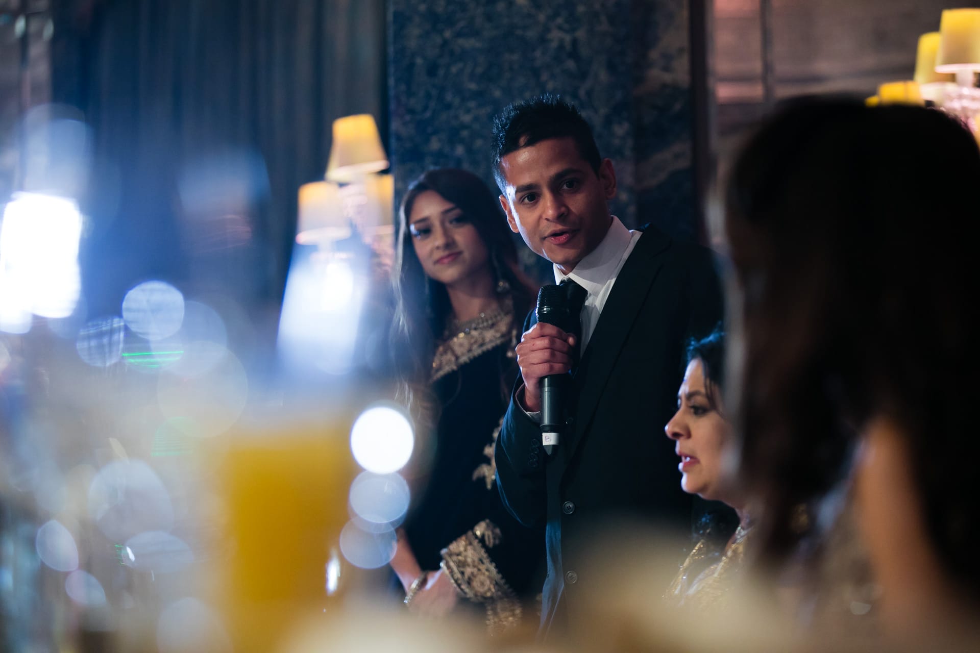 Asian wedding reception party speeches