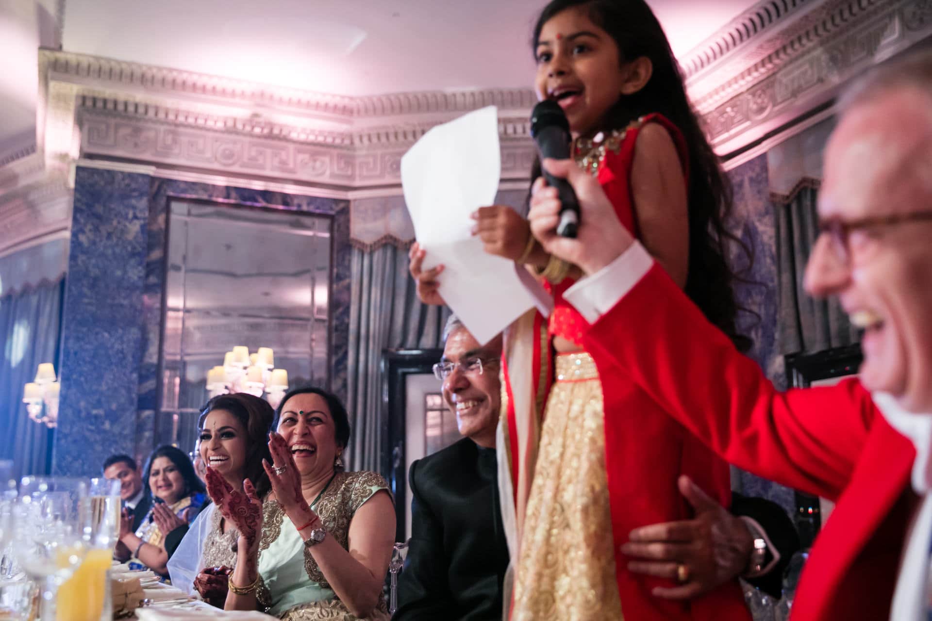 Asian wedding reception party speeches