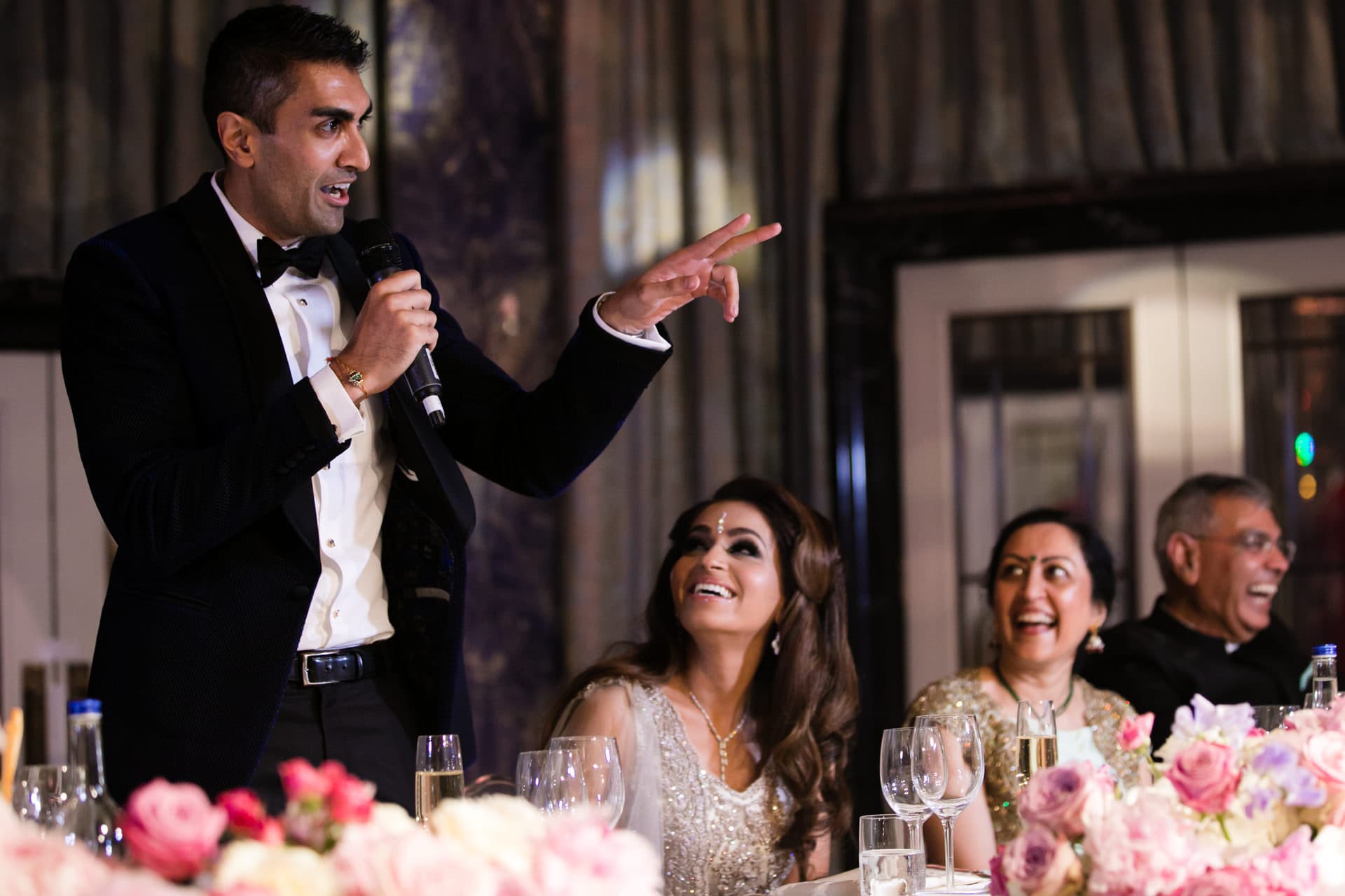 Asian wedding reception party speeches