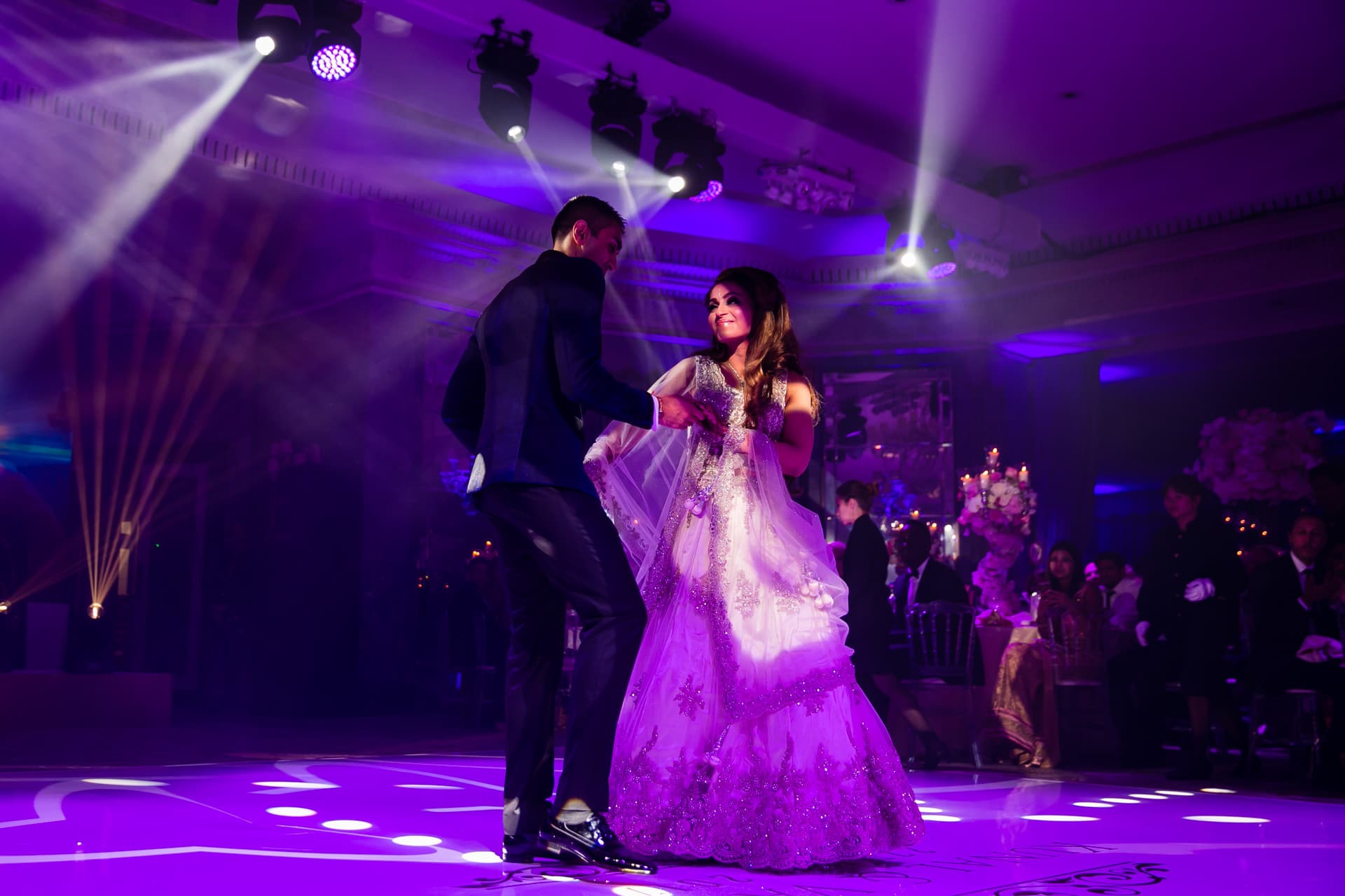 Asian Wedding couple first dance at The Dorchester Hotel London