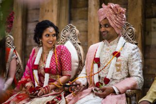 Bride and Groom smiling