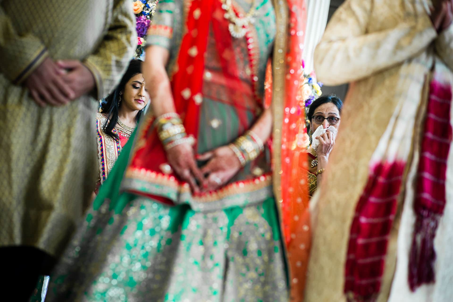 Mother of bride crying