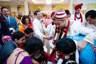 Hindu Wedding ceremony, shoes being stolen