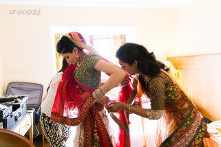 Gujarati Hindu Bride getting ready