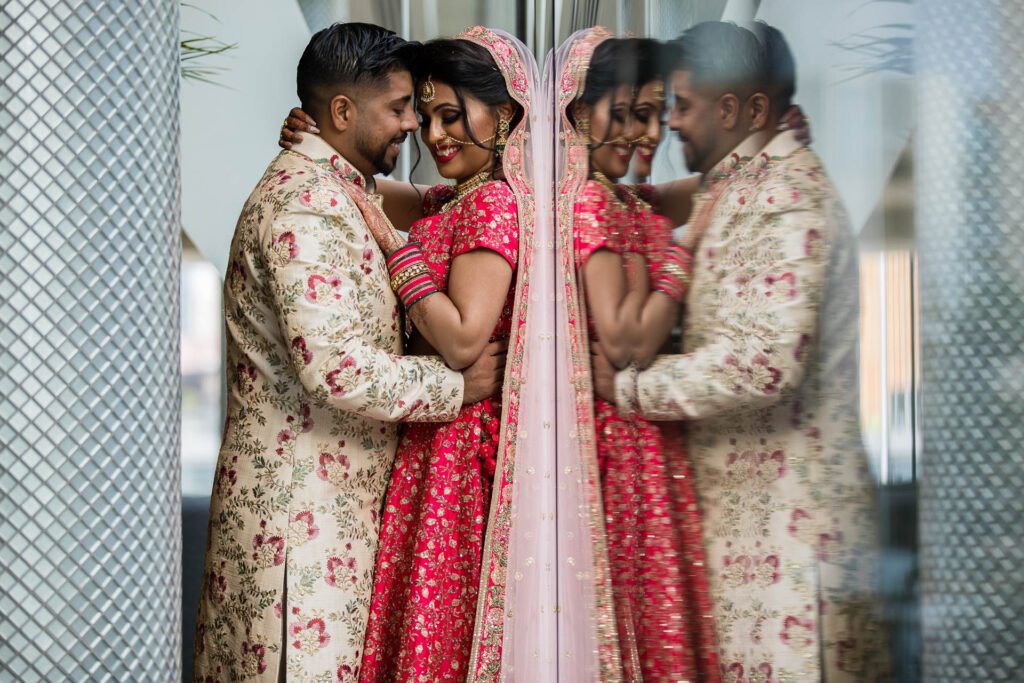 Asian wedding portrait at Hilton Wembley