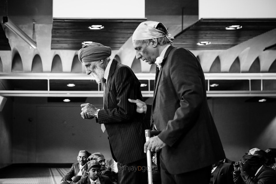 Black and White Sikh wedding Photograph