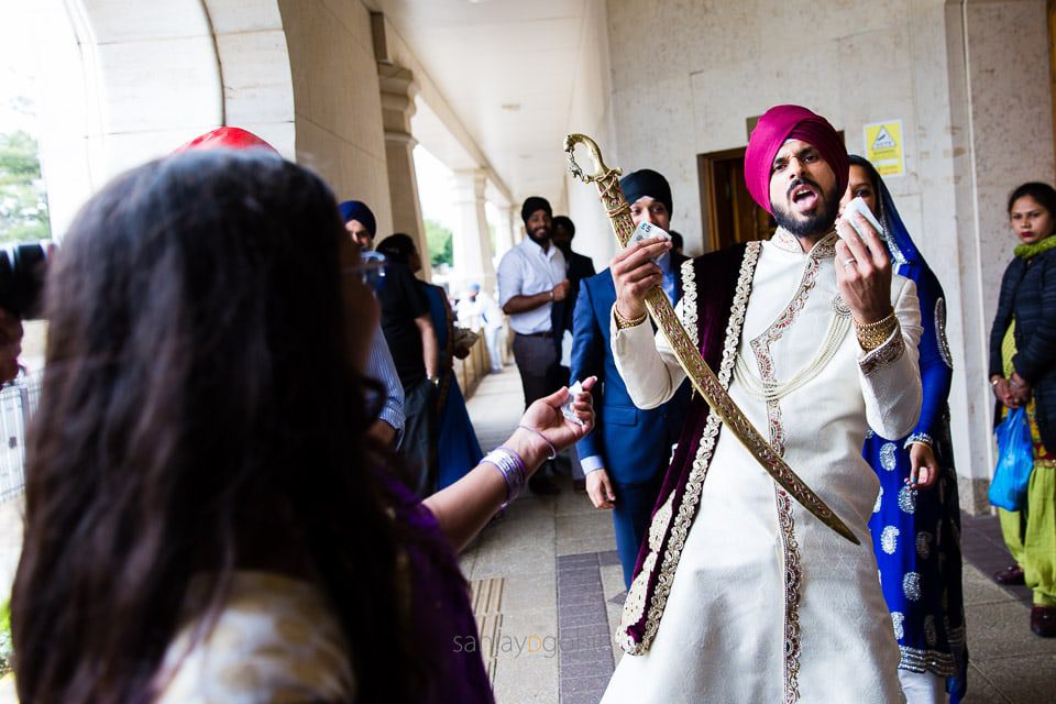 Groom showing money