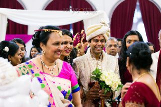 Hindu Wedding groom walking