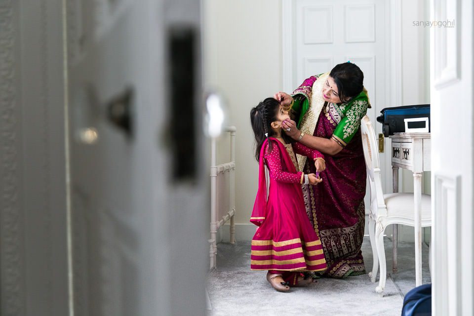 Asian Wedding guests getting ready