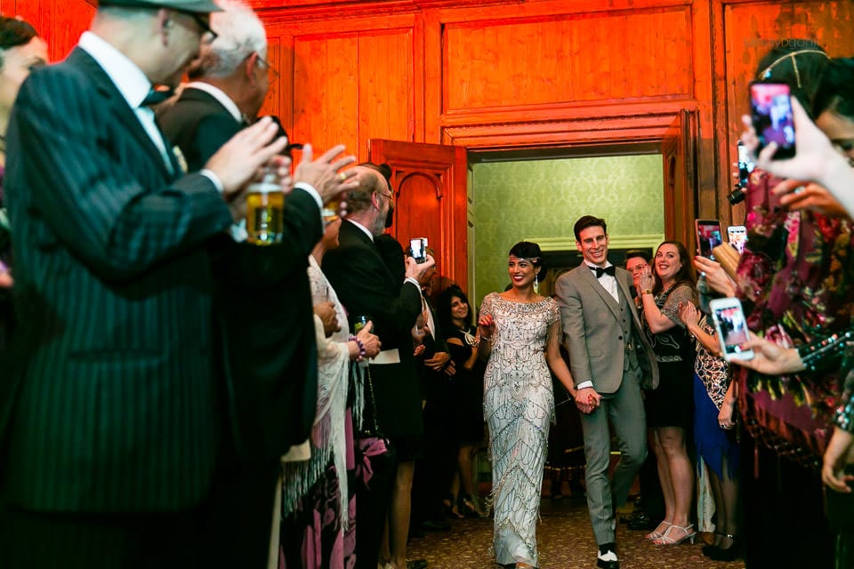 Bride and groom arrival