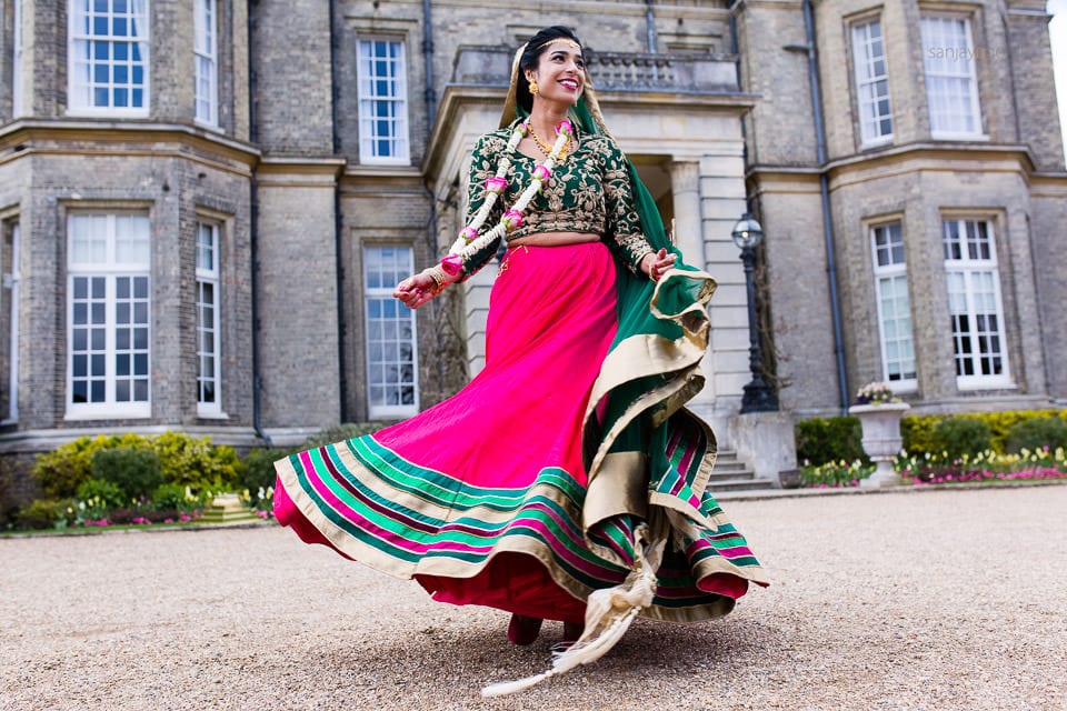 Asian Wedding bride spinning around