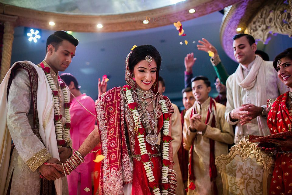 Bride leading during the pheras