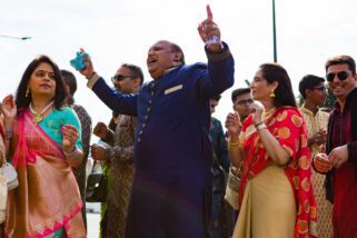 Groom's arrival for Asian wedding