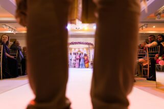 Welcoming ceremony during Hindu Wedding