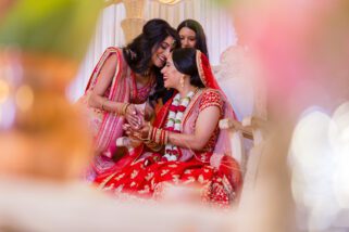 Blessing ceremony during Hindu wedding