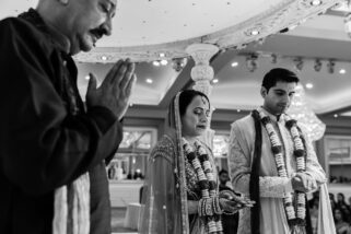 Final prayers during Asian wedding ceremony