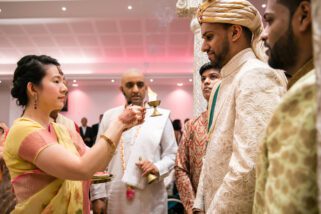 Asian wedding welcoming ceremony