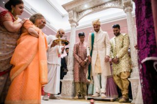 Asian wedding welcoming ceremony